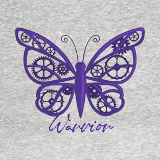 Fibro Lupus Warrior Purple Steampunk Butterfly T-Shirt